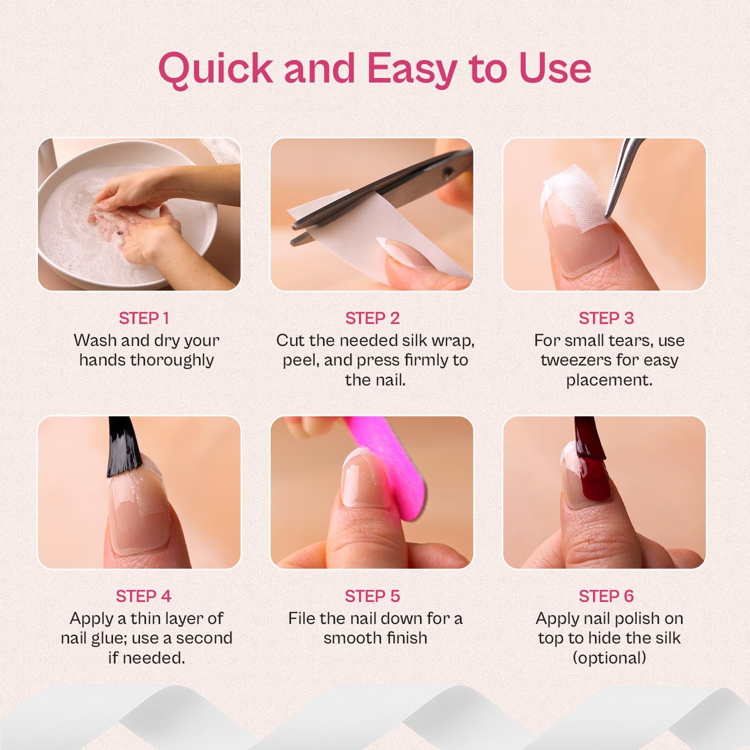 Silk Wrap for Nails 46cm Cracked Nail Repair 0.01 Ounce (Pack of 1), Clear