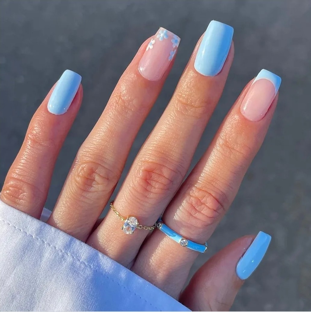 6 Packs (144 Pcs) Press on Nails Short Design, Misssix Fake Nails, Glue on Nails