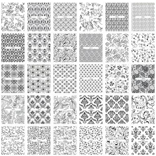 30 Sheets Nail Stickers for Nail Art Flower Nail Stickers 3D Self Black Lace