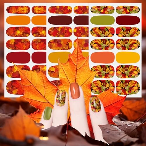 224PCS/16 Sheets Nail Polish Strips – Halloween, Fall, Christmas Gel Kit 1