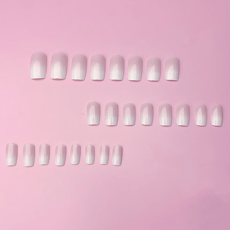 48 pieces of short square armor nude pink white gradient wearing nail art