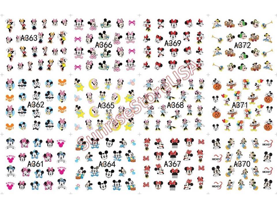 Nail Art Water Transfer Sticker Disney Mickey Minnie Mouse Cartoon Decal Manicur