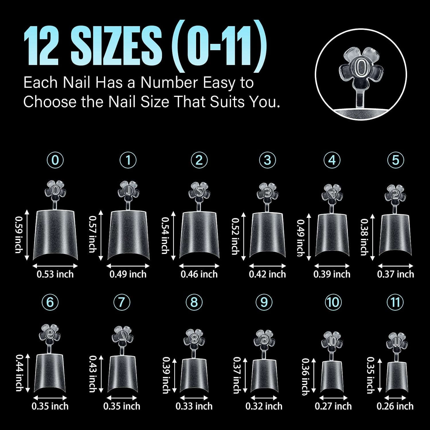 Short Coffin Nail Tips, Acrylic Half Cover Nail Tips Coffin 240Pcs, No C Curve F