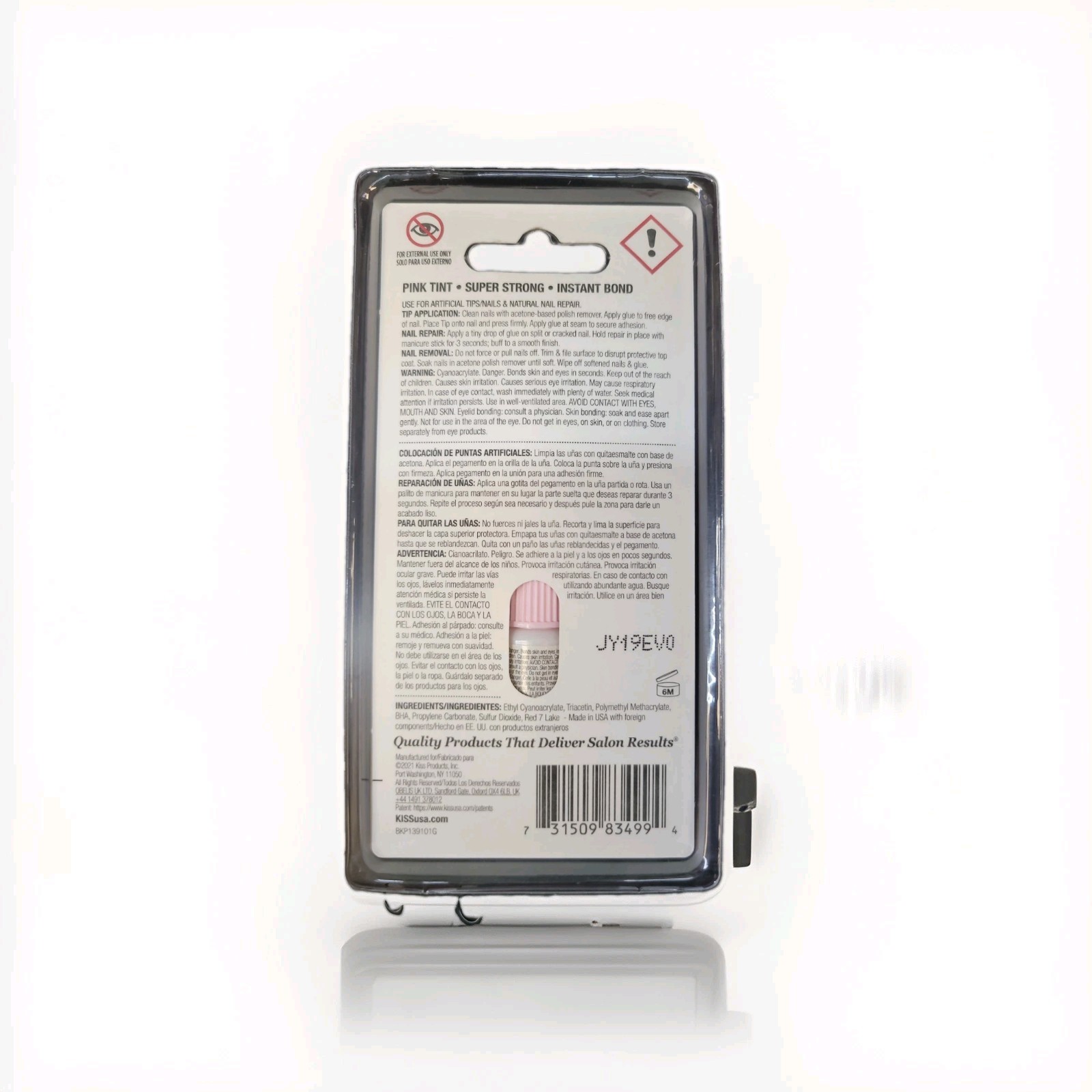 KISS Pink Tint Powerflex Ultra Hold Nail Glue BKP139