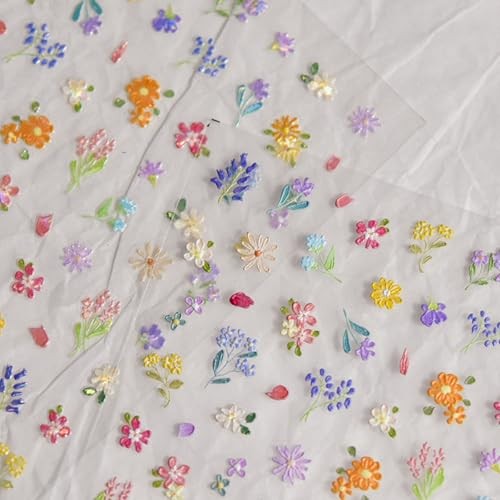 Flower Nail Stickers for Nail Art Spring Flower Nail Art fresh wild-flower