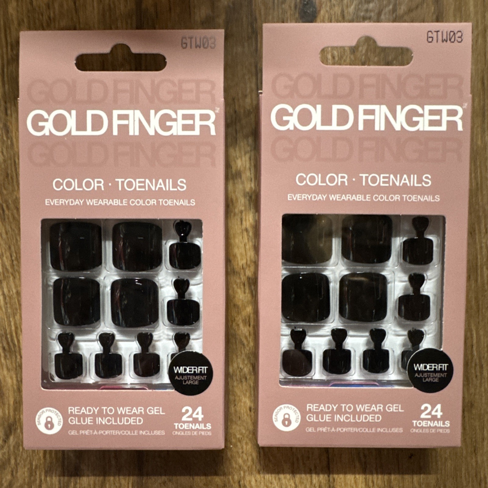 Goldfinger Color Toenails Gtw03 Wider Fit Ready To Wear Gel- Set Of 2