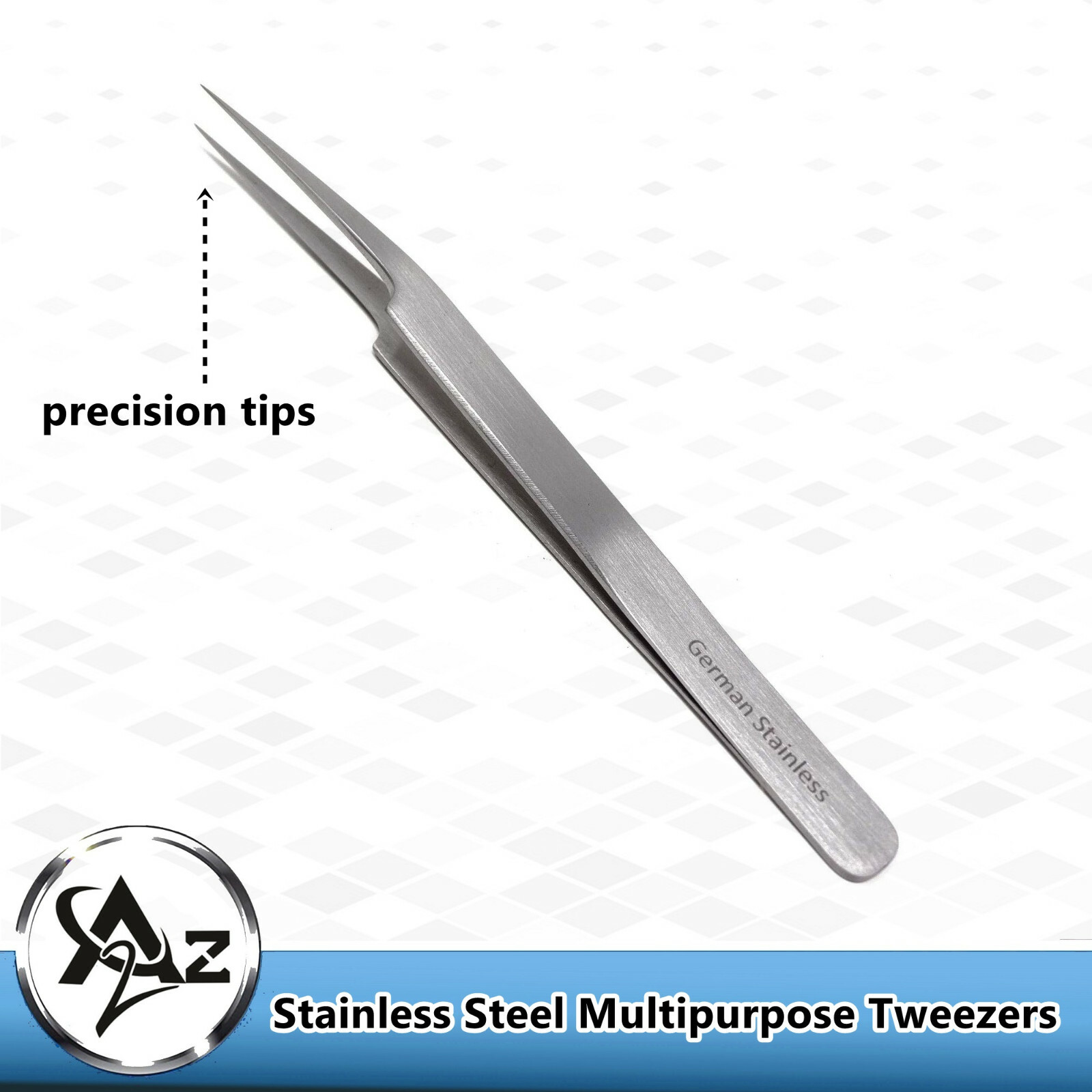 Nail Art Tweezer Silver Curved Head Eyelash Nail Sticker Rhinestones Picker Tool
