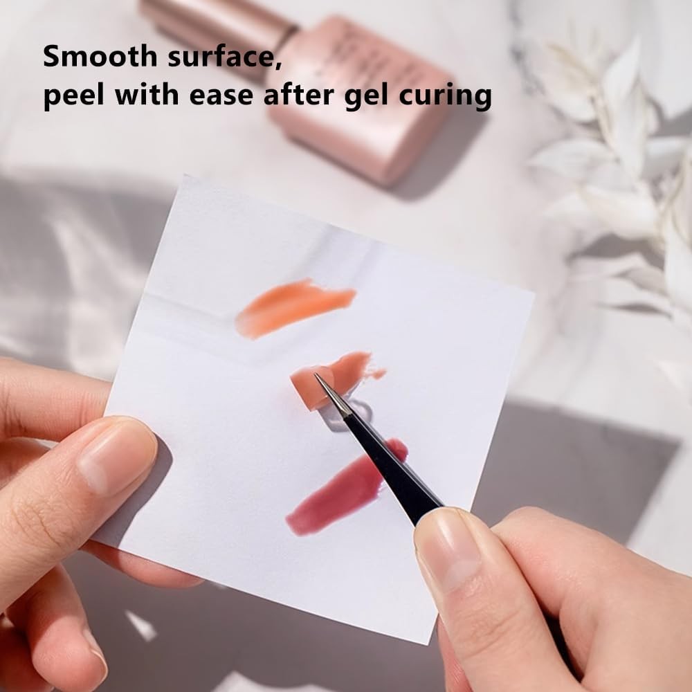 50 Sheets Disposable Nail Art Palette Papers,Portable Waterproof Double Side Gel