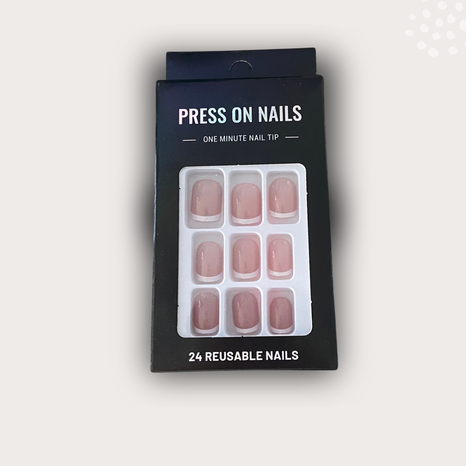 Press on nails, 24 Reusable Nails, Gift for her, One Minute Nail Tip, Dark