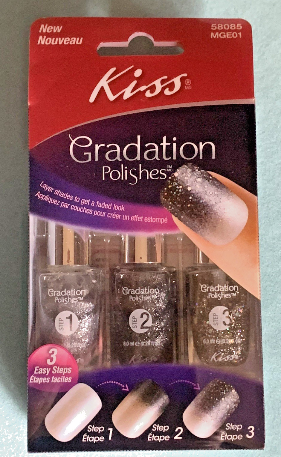 KISS Gradation Polishes 3 Easy Steps 58085 MGE01 Sealed NIB