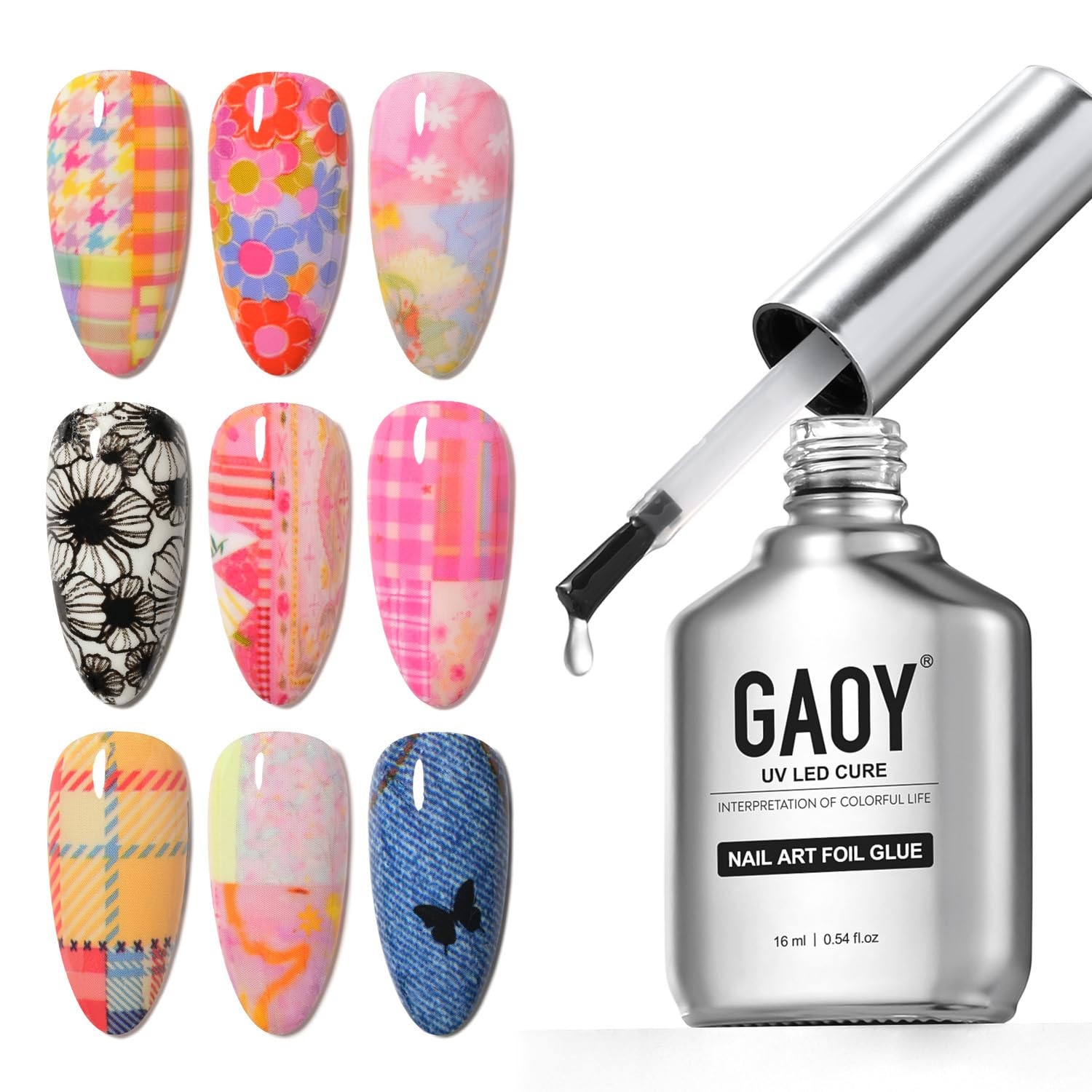 GAOY 16ml Nail Foil Glue High Adhesion Foil Transfer Gel for Nail Art Stickers