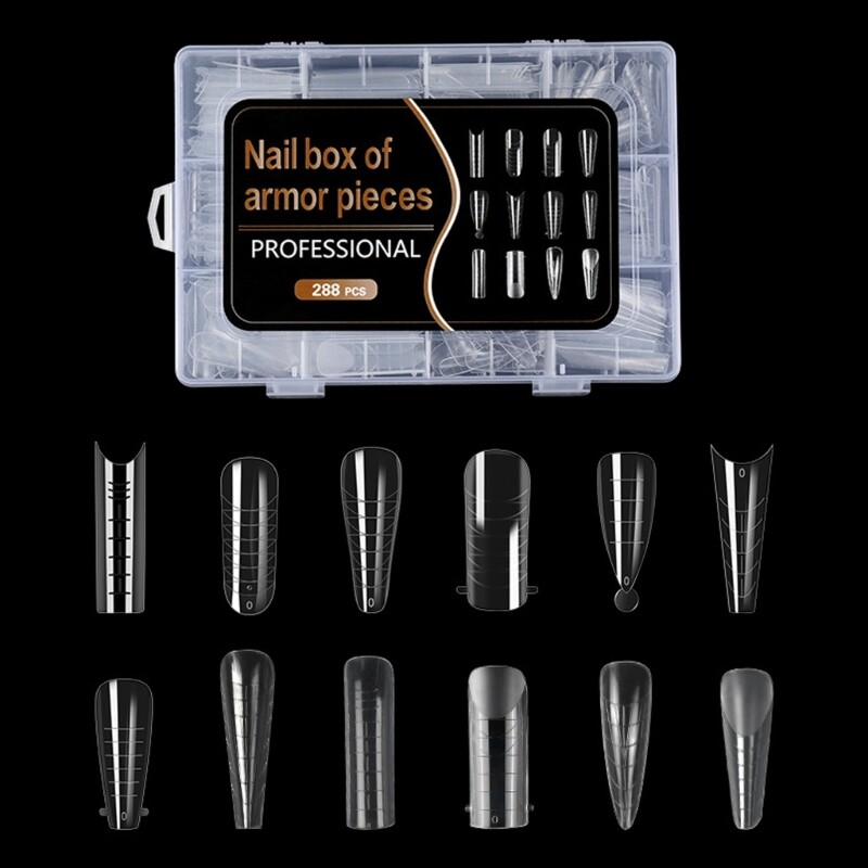 288 Pcs/Set Shapes Nails Extension Molds 12 Types Nails Forms for Woman