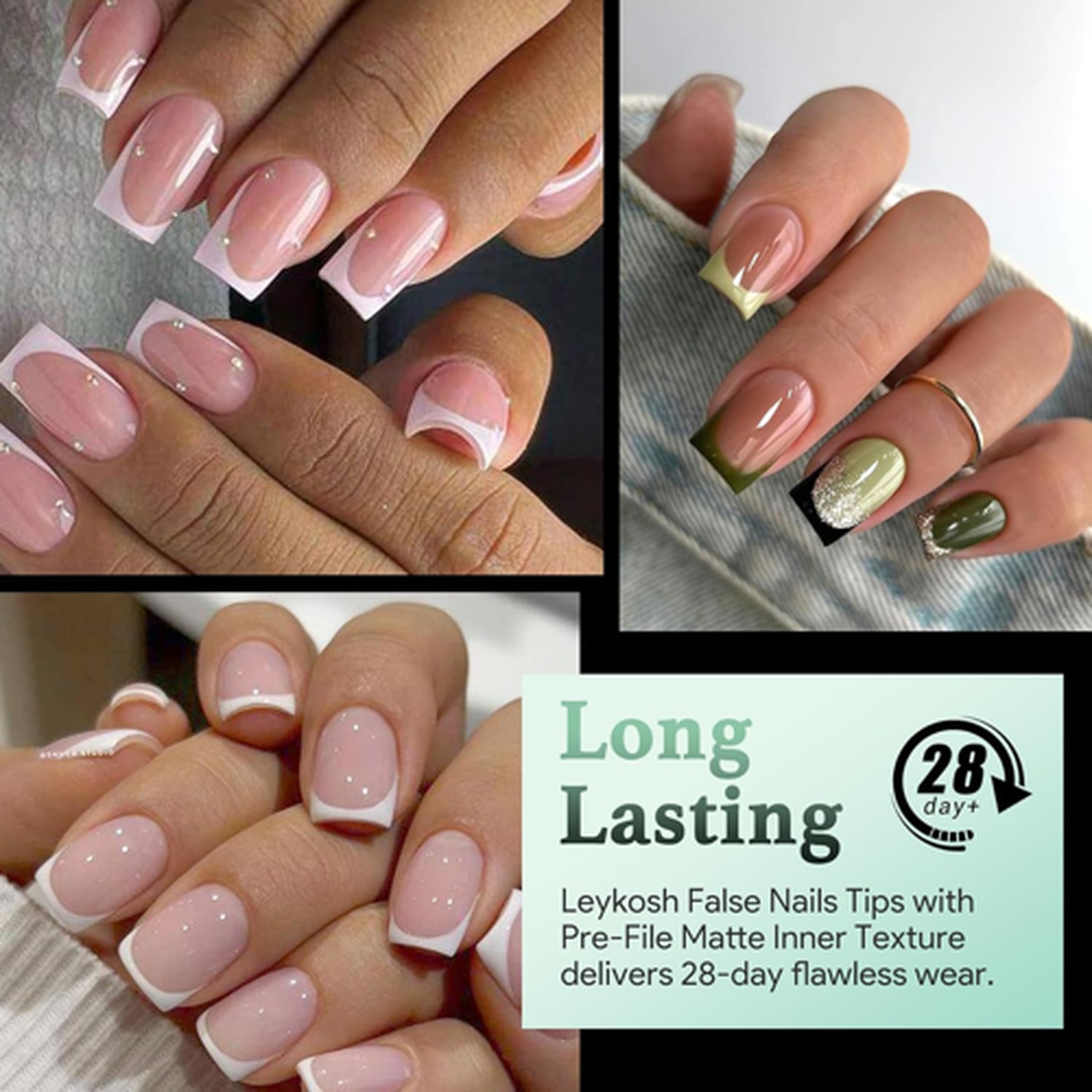 Short Square Nail Tips 15 Sizes 330PCS Soft Gel Fake Nails Half Matte Clear