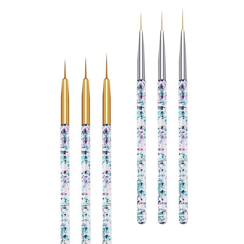 3pcs Nail Art Brush Pen Line Drawing Painting Liner Thin Brushes 7/9/11mm