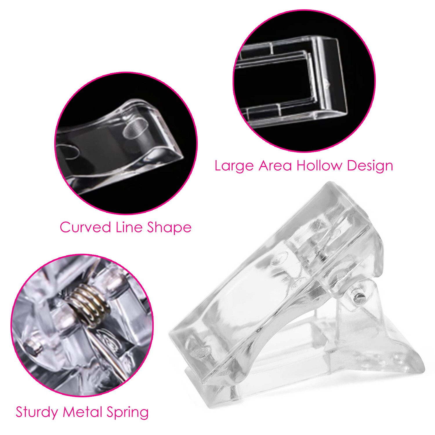 20/40Pcs Pro Nail Tips Clips Finger Poly Gel Quick Building DIY Extension Clamp