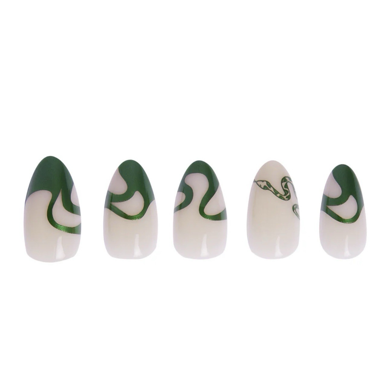 GLAMNETICS Press On Nails PARSELTONGUE Almond BRAND NEW Green HARRY POTTER Snake