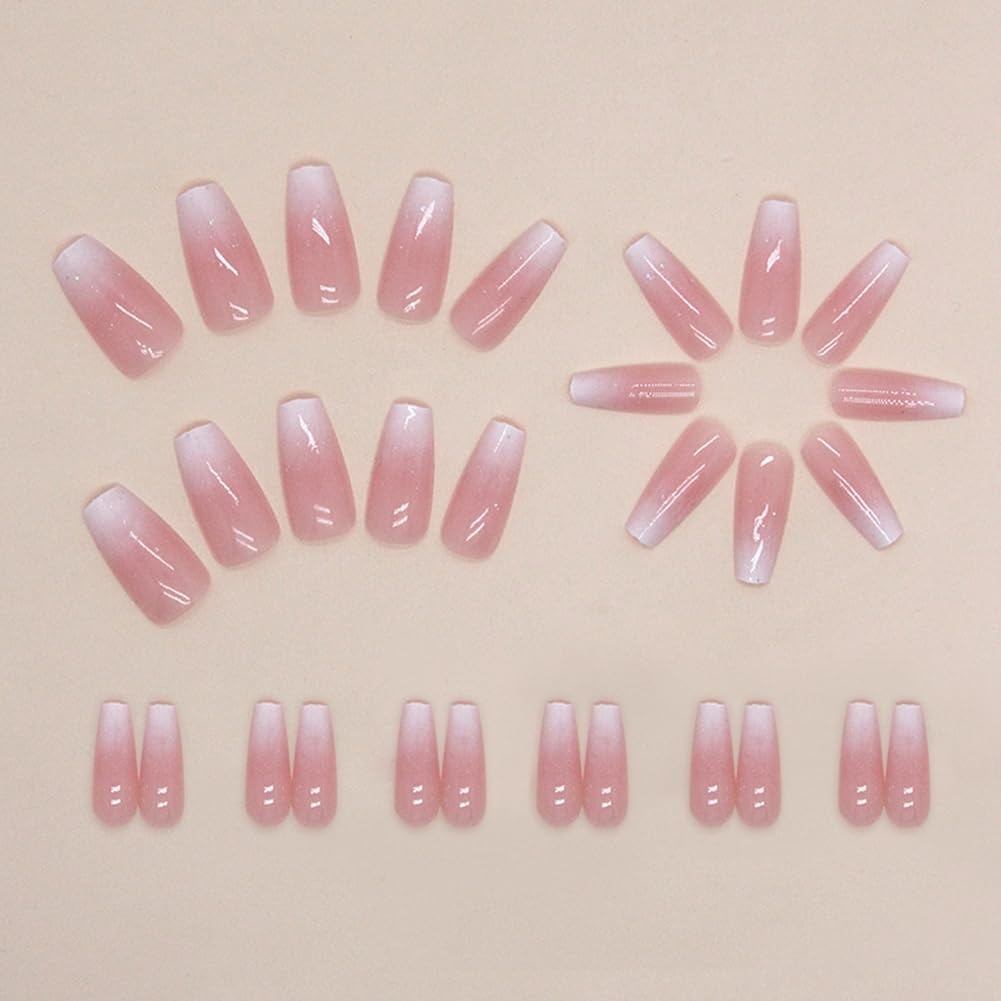Hrnsnails Coffin Multiple Sizes (12 Sizes, 30 Pieces Total), Ombre&Glitter