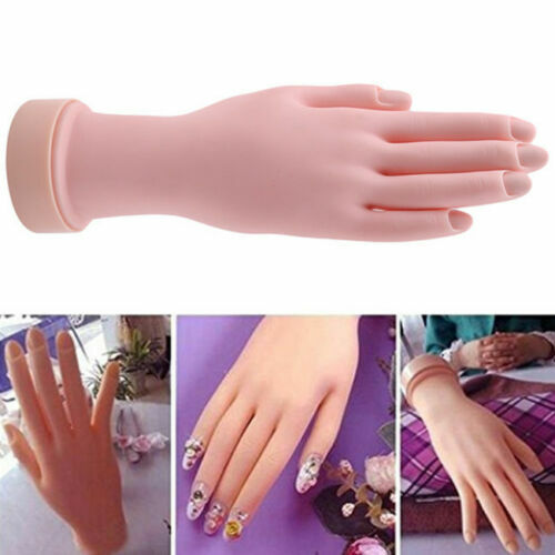 Nail Art Training Hand Flexible Movable Fake Hand Manicure Practice Tool USA NEW