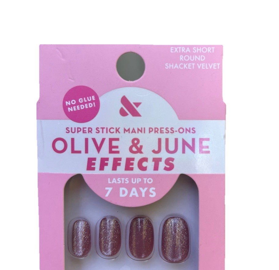 Olive & June Effects Super Stick Mani Press On Extra Short Shacket Velvet 2 Pack