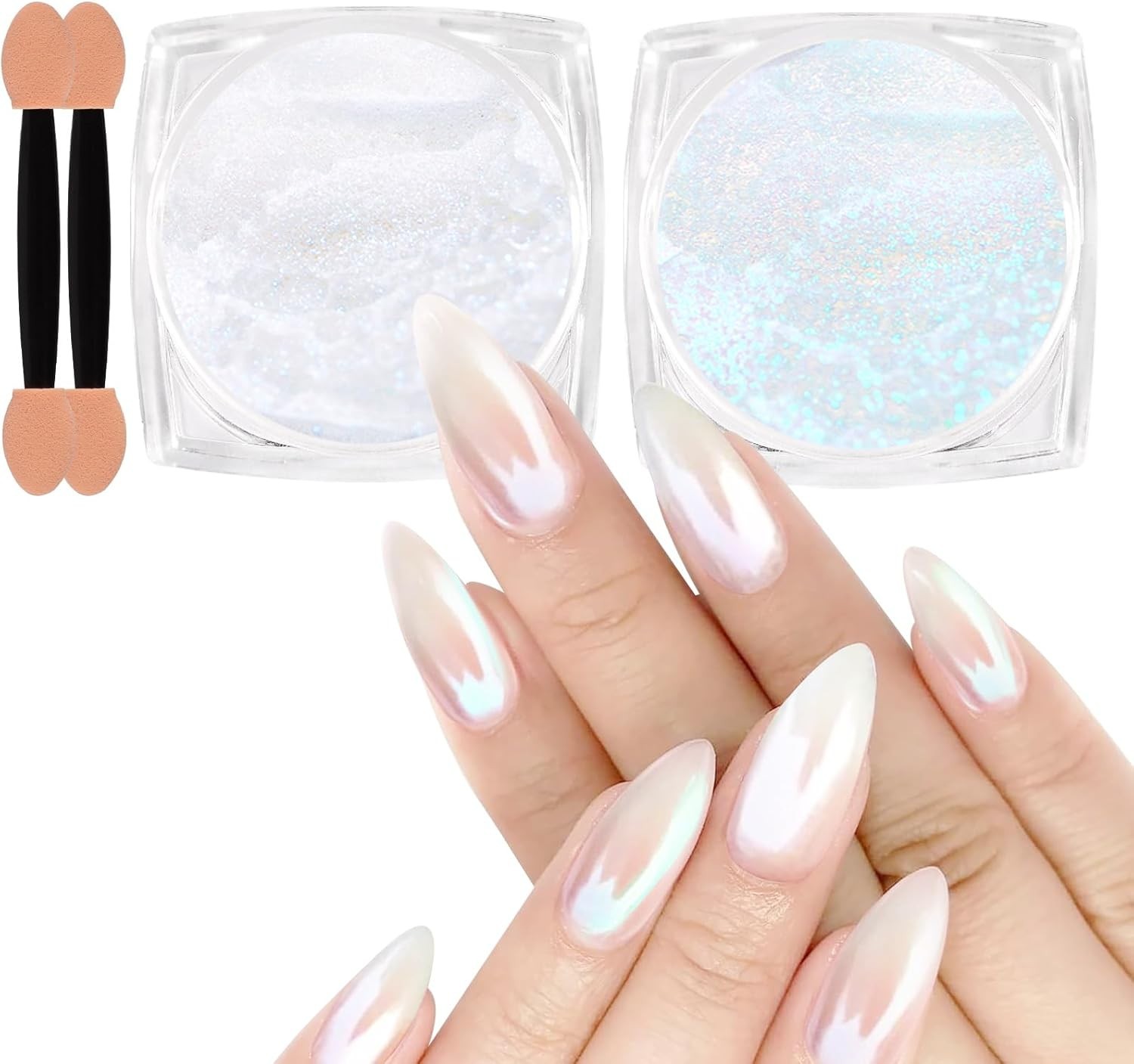 Aurora Pearl Chrome Nail Powder – Non-Toxic, Mirror Finish for All Nail Types