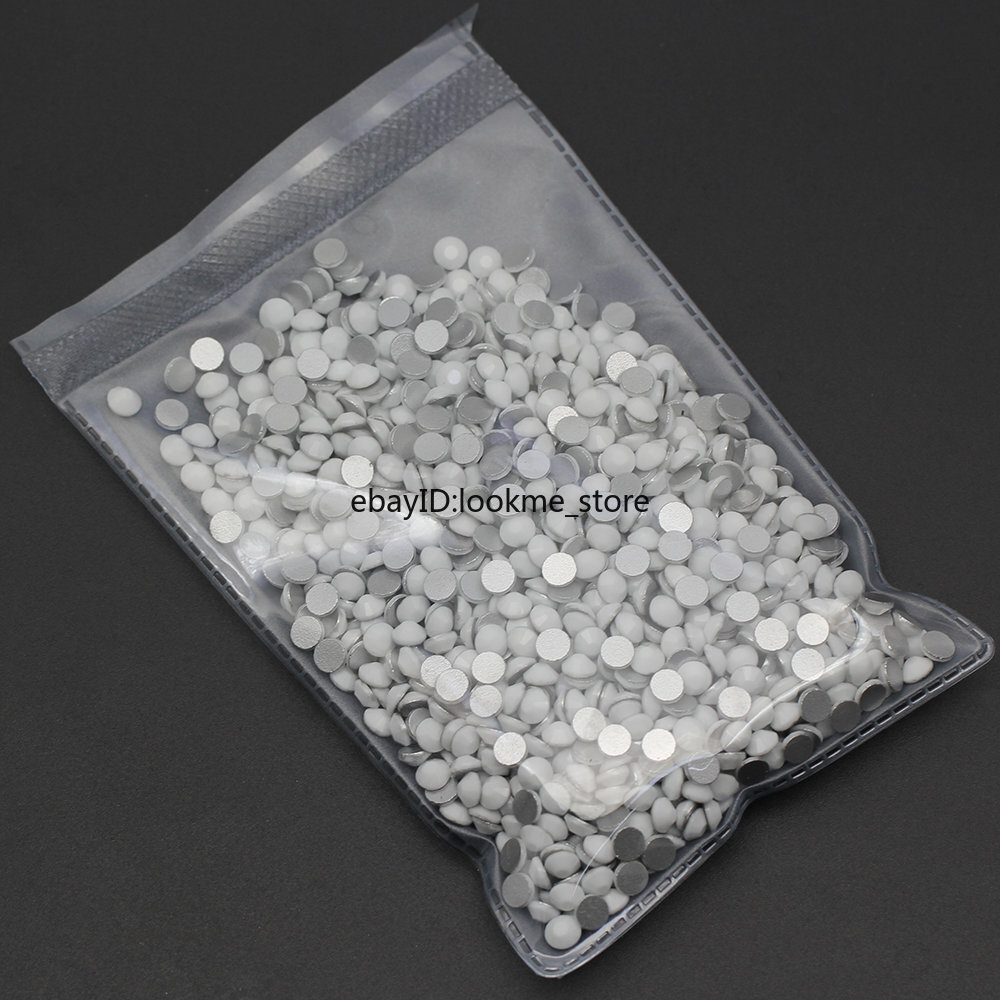 1440pcs Crystals Porcelain White Rhinestones FlatBack Gems for 3D Nail Art Decor