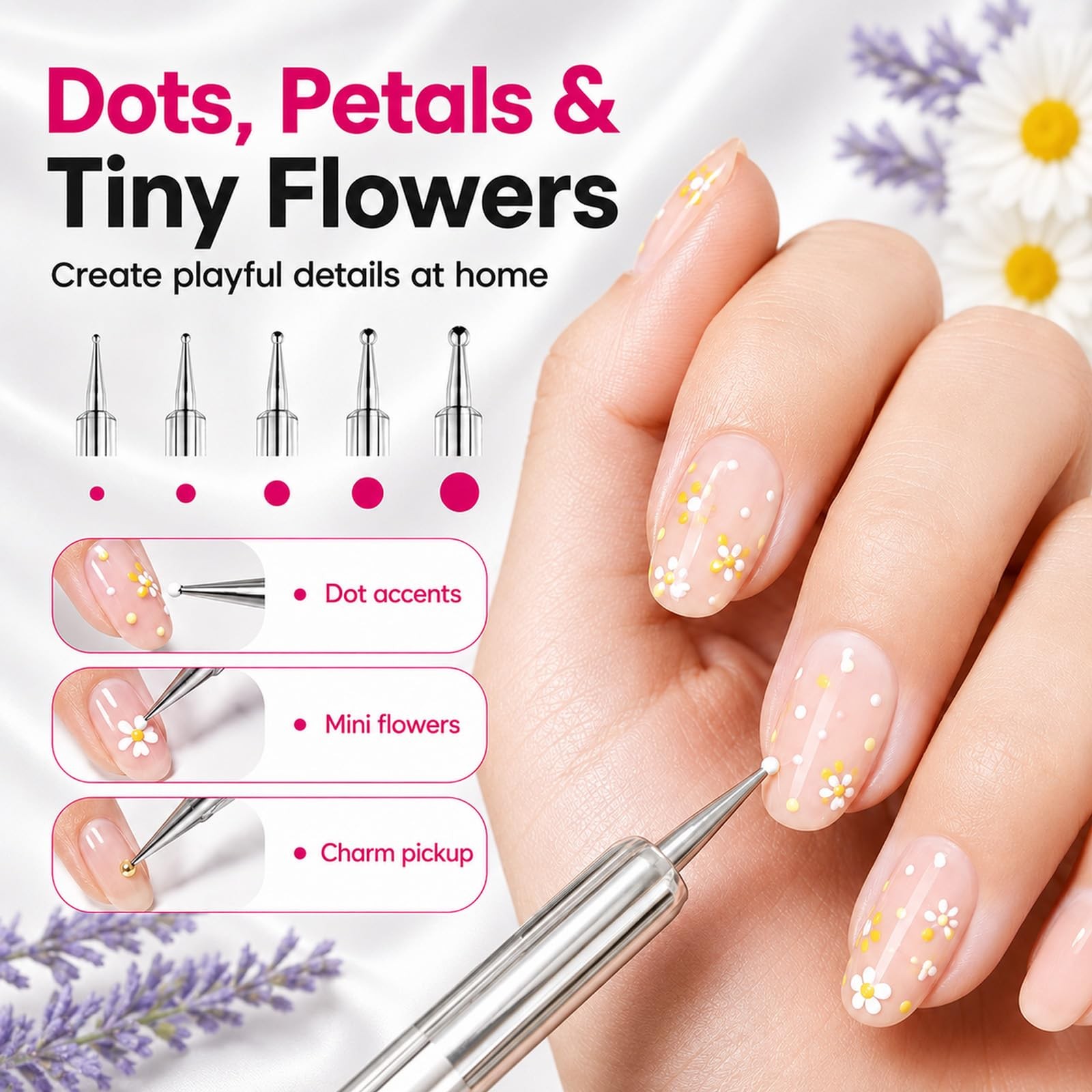 Beetles Nail Art Brushes 8pcs – Crystal Nail Art Tools Double-headed | Nails Dot