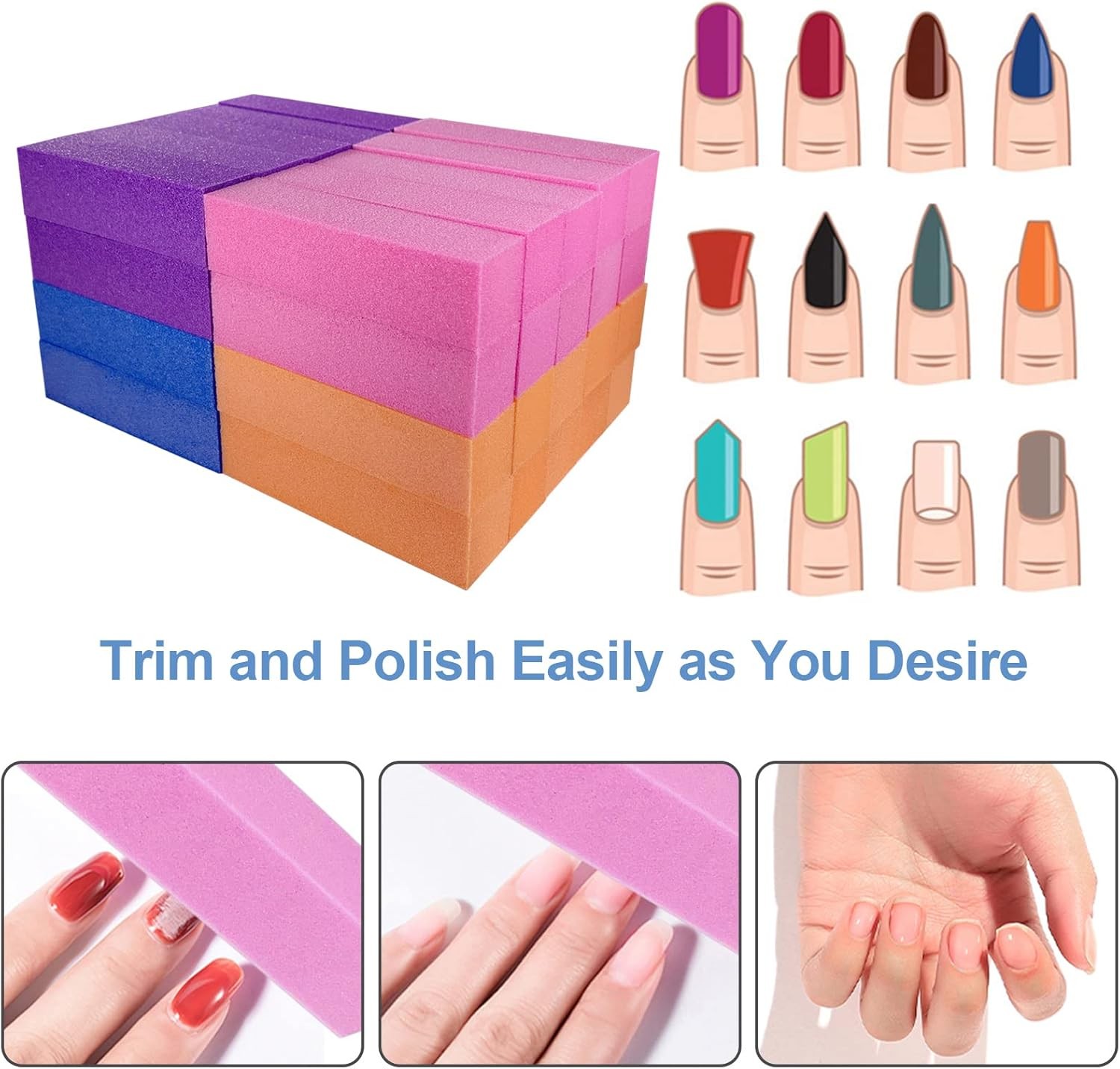 Nail Buffer Blo for Acrylic and Natural Nails, 4 Sided Sanding Buffers