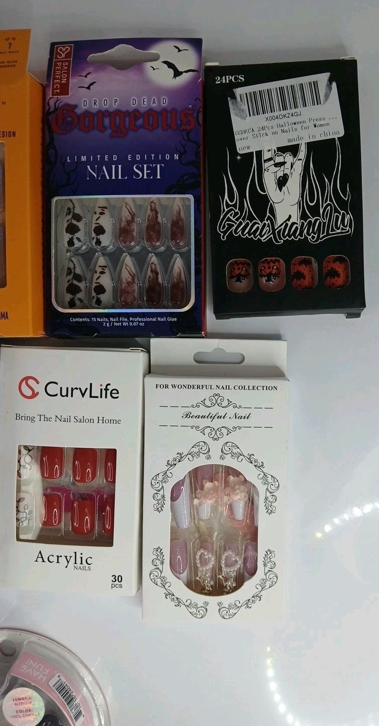 Mixed Lot Of 14 Press On & Glue Nails Accessories Seasonal Holiday