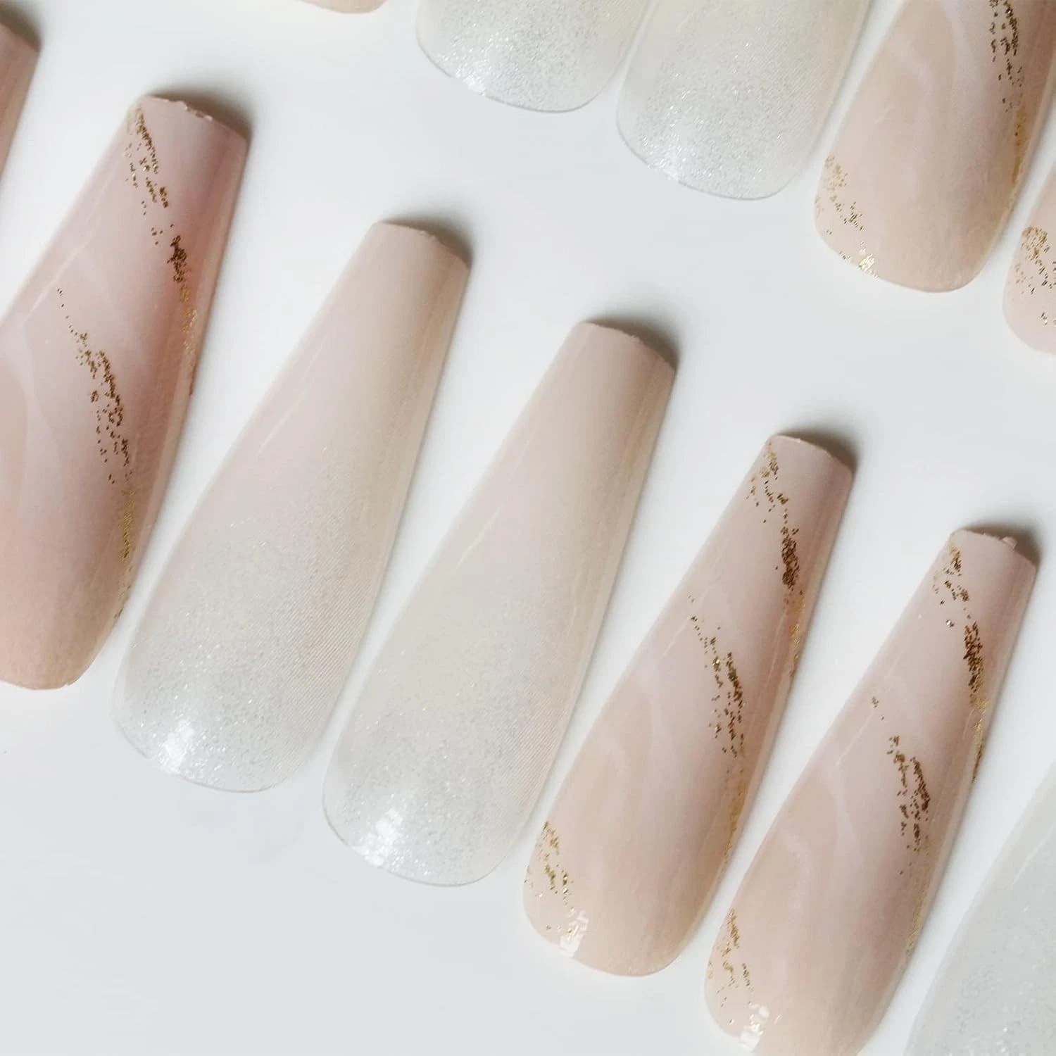 Secret Lives® Acrylic Press on Nails Designer Long Reusable 24Nails Extension e2