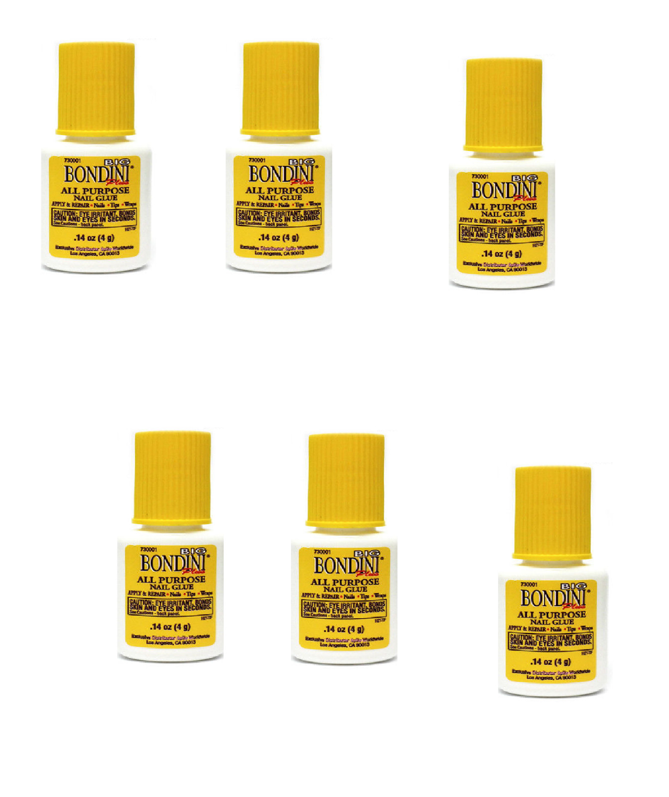 Pack Of 6 Bondini Glue 0.14 Oz Yellow Cap