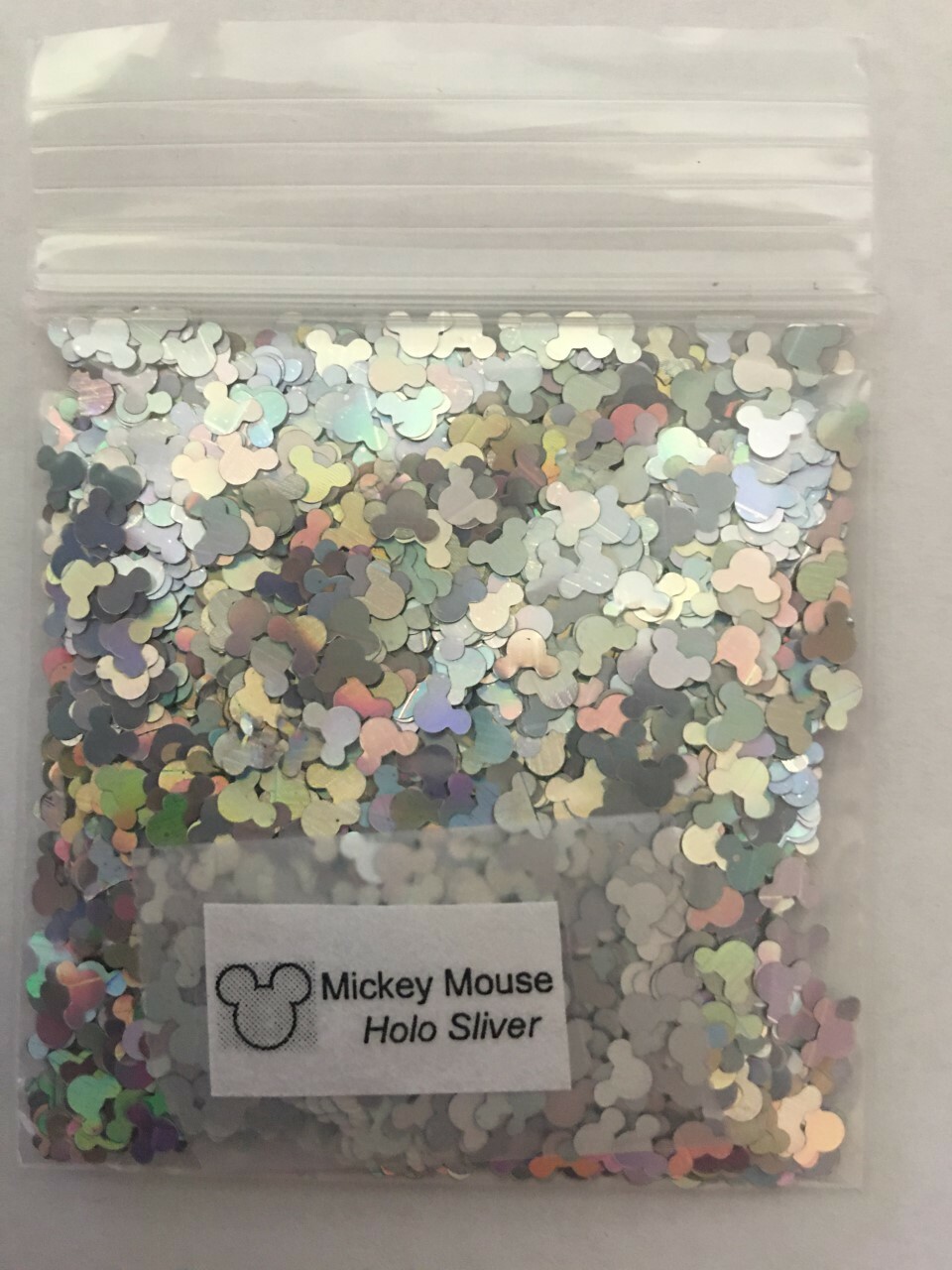 Solvent Resistant MICKEY MOUSE Glitter (SILVER) Nail Art Face Crafts DIY-US-1tsp