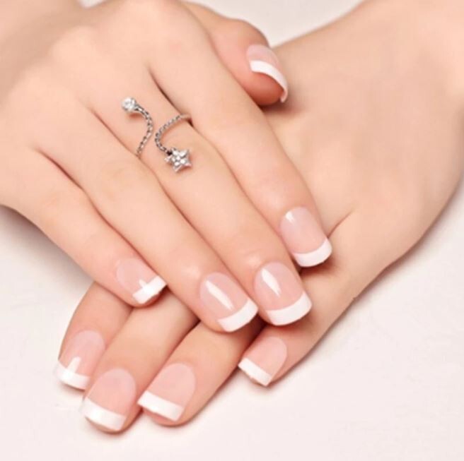 Natural Look French Nails-24 Per Set-Gel Patches Included