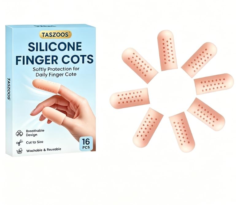 Gel Finger Cots & Finger Protectors – 16 PCS Silicone Finger Sleeves for Fing…