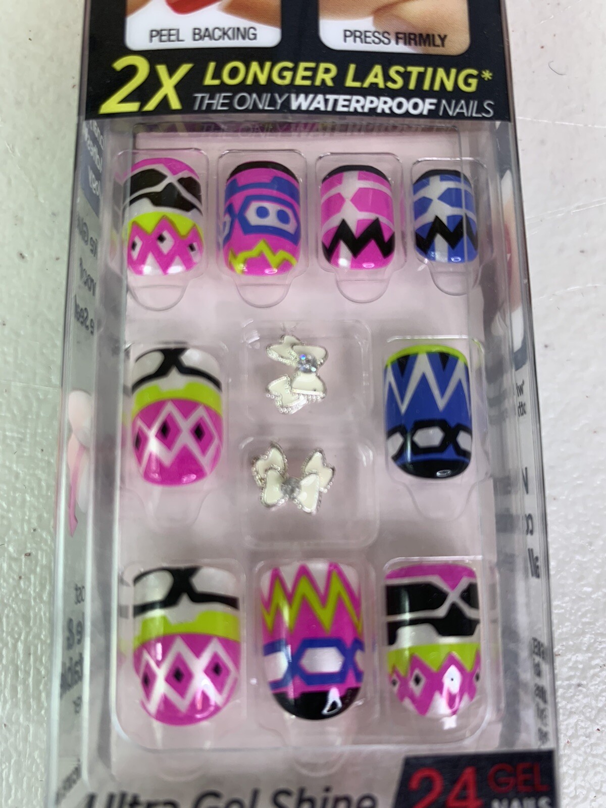 Kiss imPRESS 24 Short Press-On Nails VAMP IT UP Pink Blue Green Black Charms New