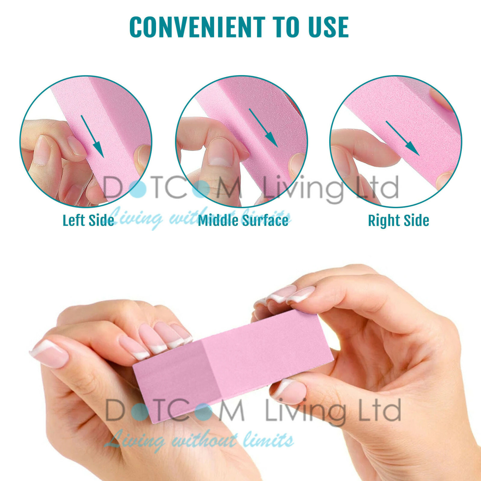 Nail Buffer Block Files Tool Tips 4 Ways Art Acrylic Sanding Manicure White Pink