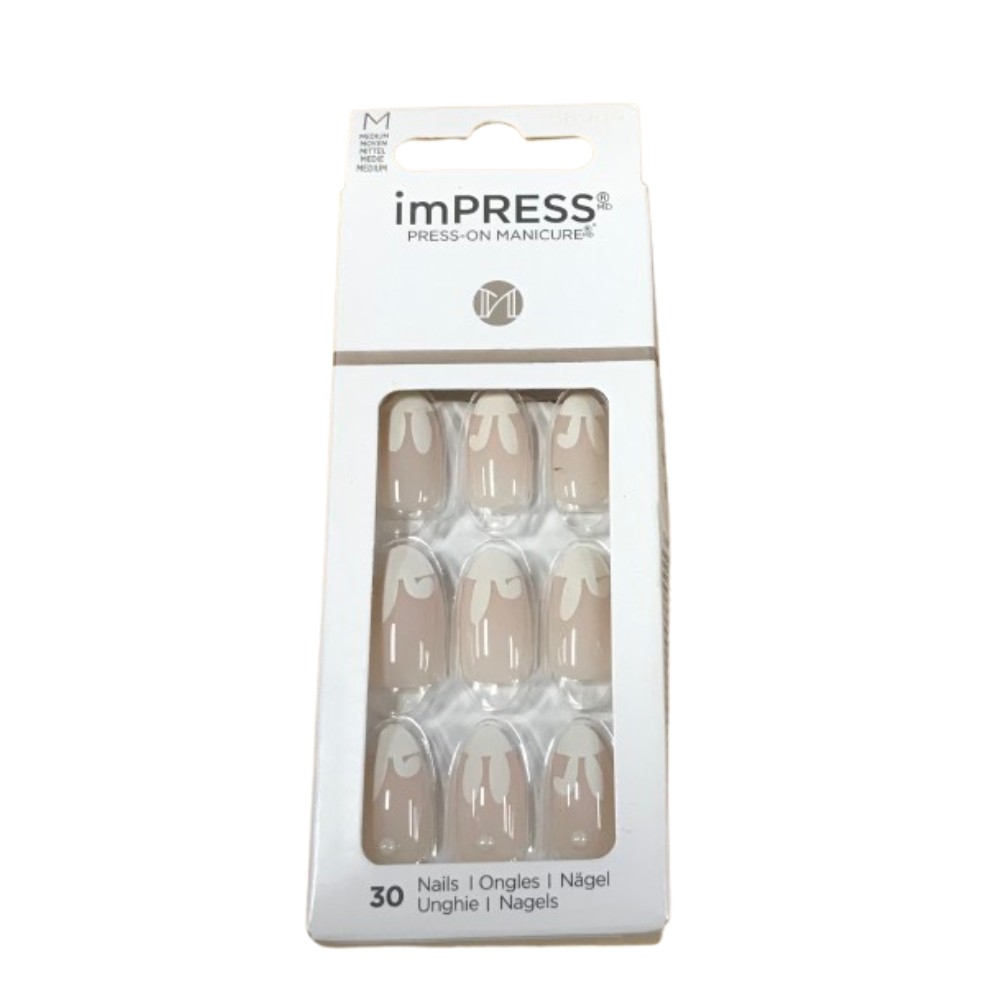 KISS imPRESS Press-On Manicure, Medium Length, Love Grows, 30 Nails