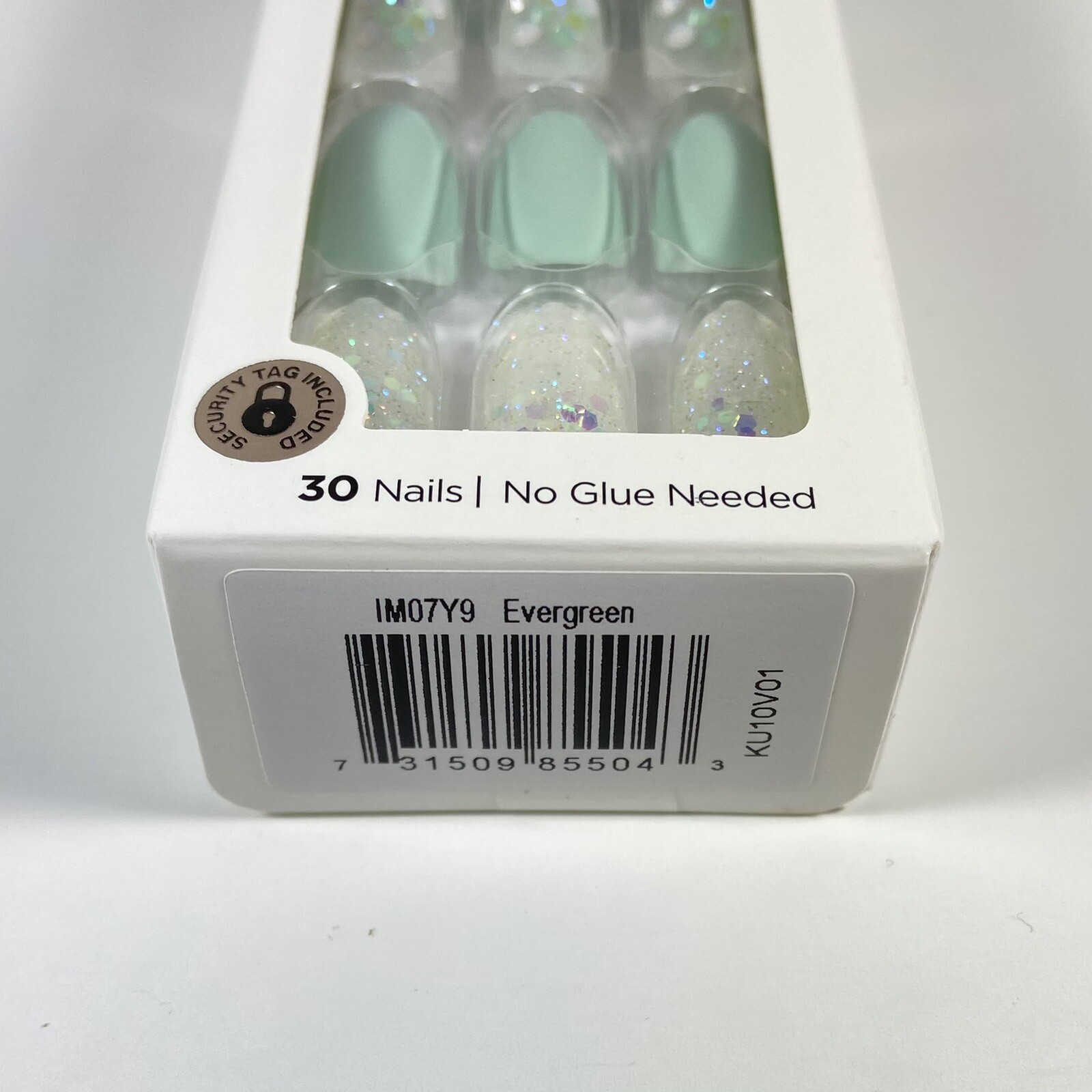 NEW Kiss Nails Impress Press On Manicure Medium Almond Gel Matte Mint Green Gems