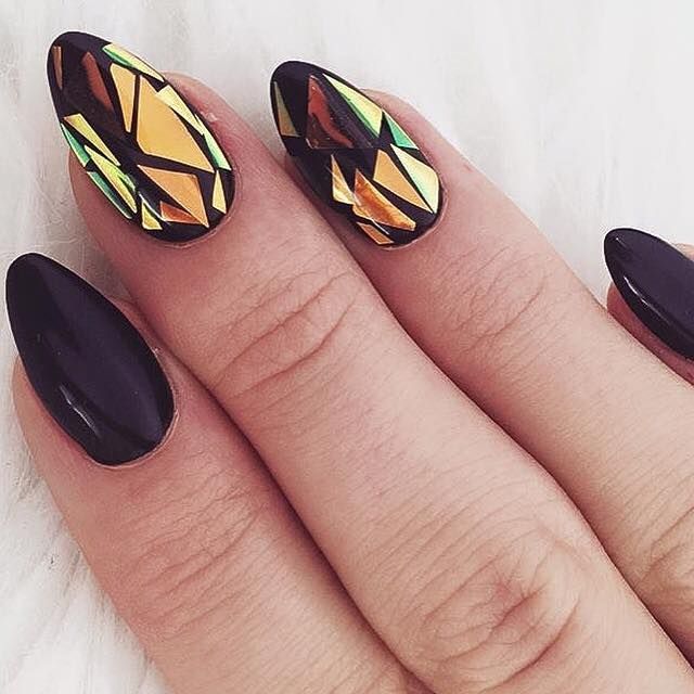 BROKEN GLASS NAIL FOIL 18 Colours NAILS EFFECT Stickers Shattered Angel Paper UK