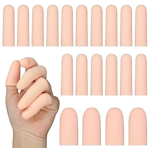 20 PCS Gel Finger Cots Silicone Finger Protectors Rubber Finger Covers for Dry
