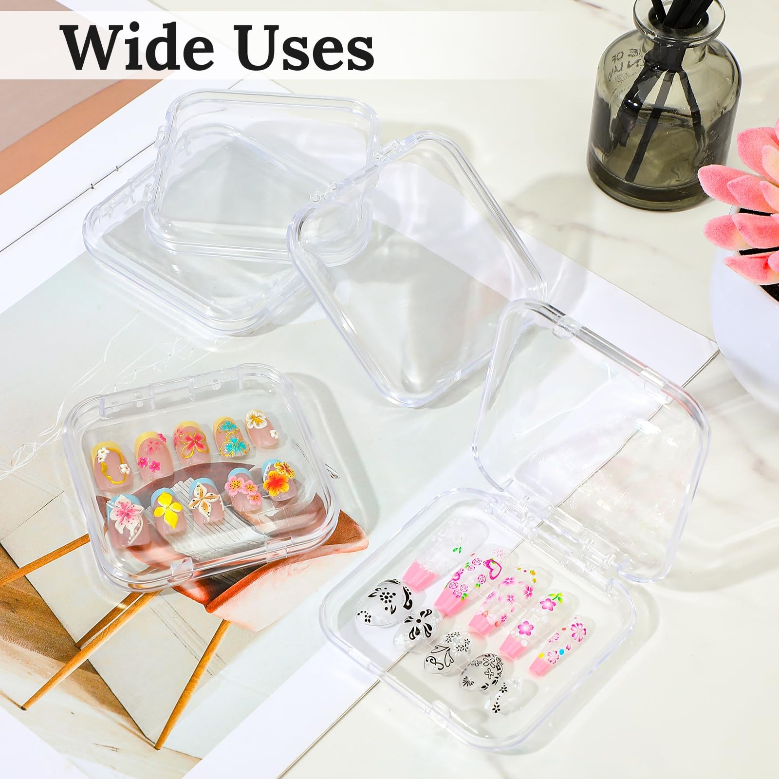 Molain 40 Pcs Clear Press on Nail 2.95 x x 0.5 Inch, transparent