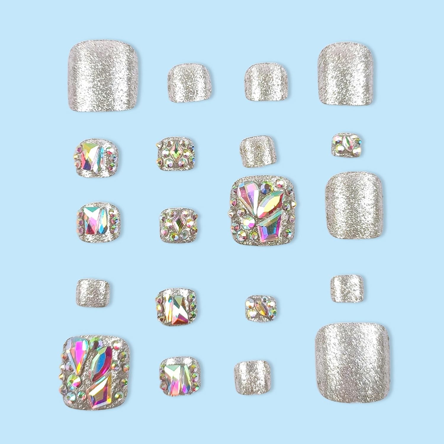 FIEONCIY 24pcs Press-on Square Acrylic False 1 Fl Oz (Pack of 1), multicolor