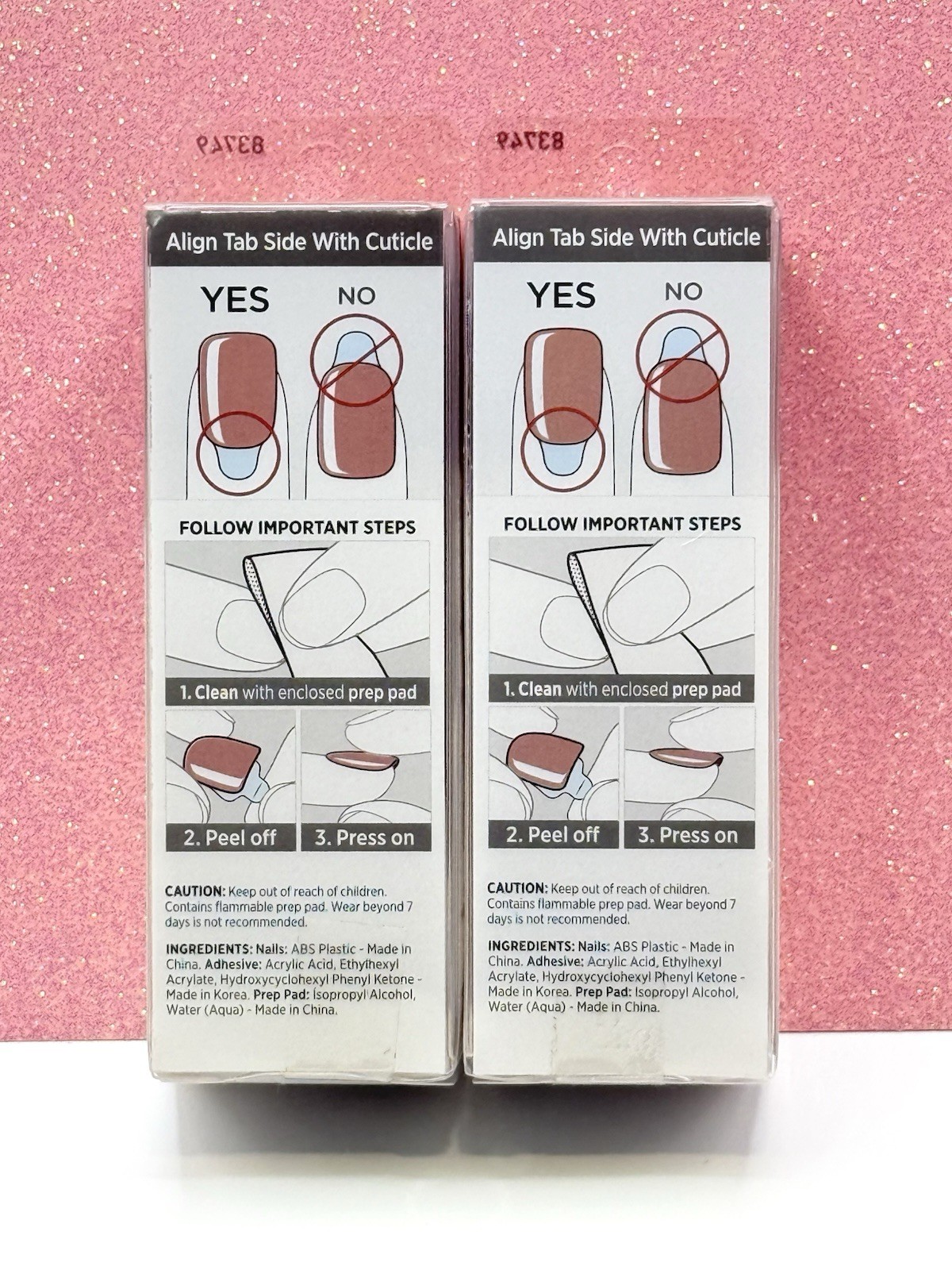 Kiss imPRESS No Glue Press-On Nails Manicure Short Color 010 Sandbox Lot Of 2