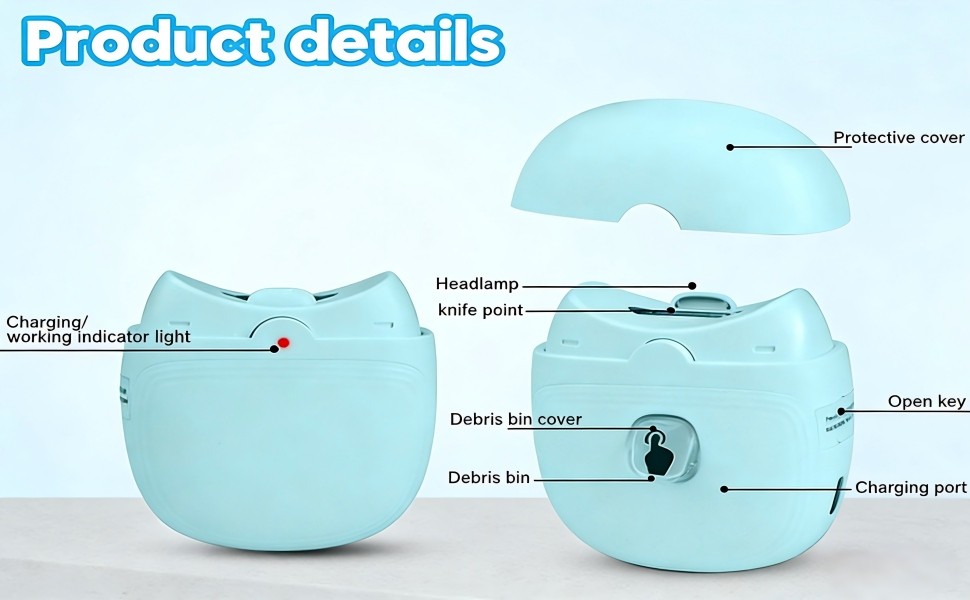 Electric Nail Clipper & Nail File: Automatic Trimmer with LED Light,