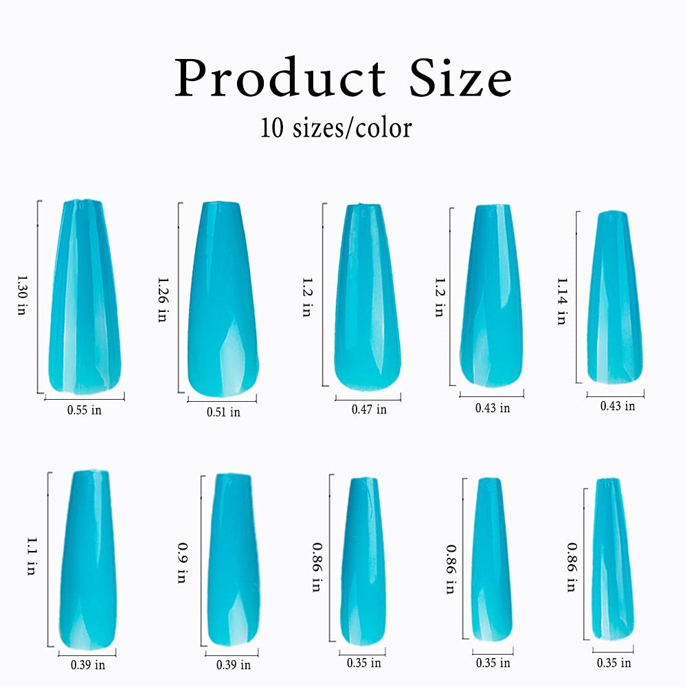 Colorful Long Coffin False Nails Ballerina Fake Nail Candy Press On Nail Acry…