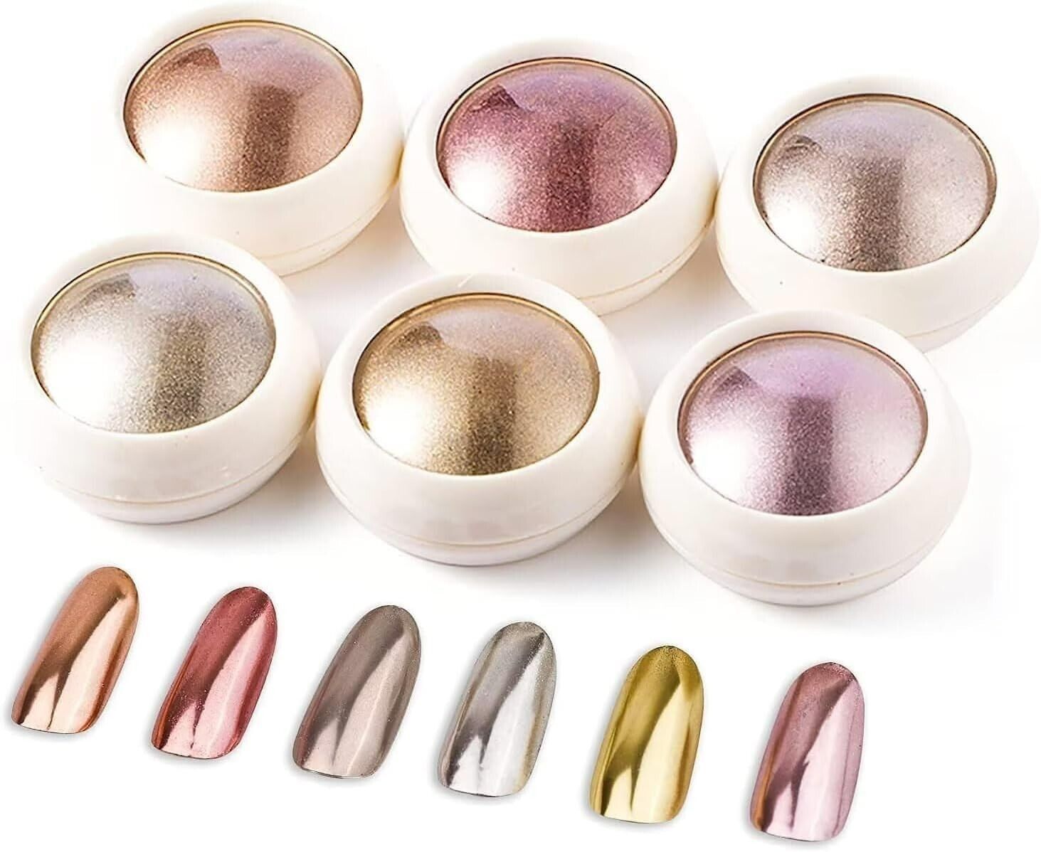Holographic Glitter Nail Chrome Powder Rose Gold Chrome Nail Powder