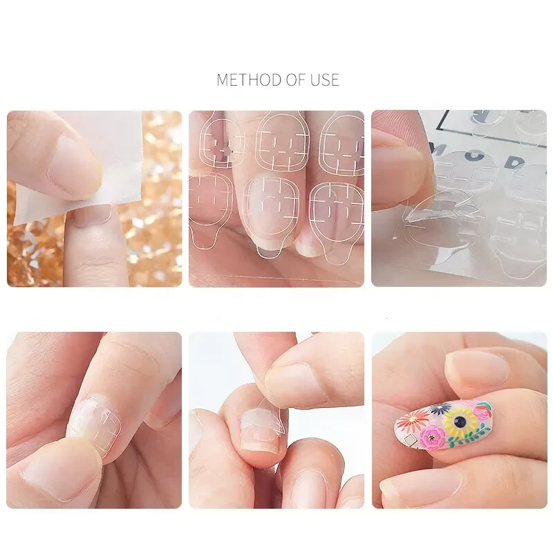 120 Adhesive Tabs Double-Sided Stickers for False Fake Nail Tip Glue Tape GB
