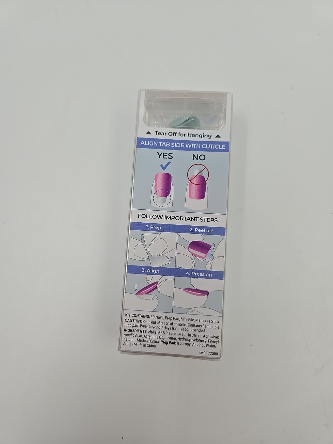 Kiss Color FX by imPRESS Short 30 Fake Nails AFTER HOURS No Glue Needed Manicure