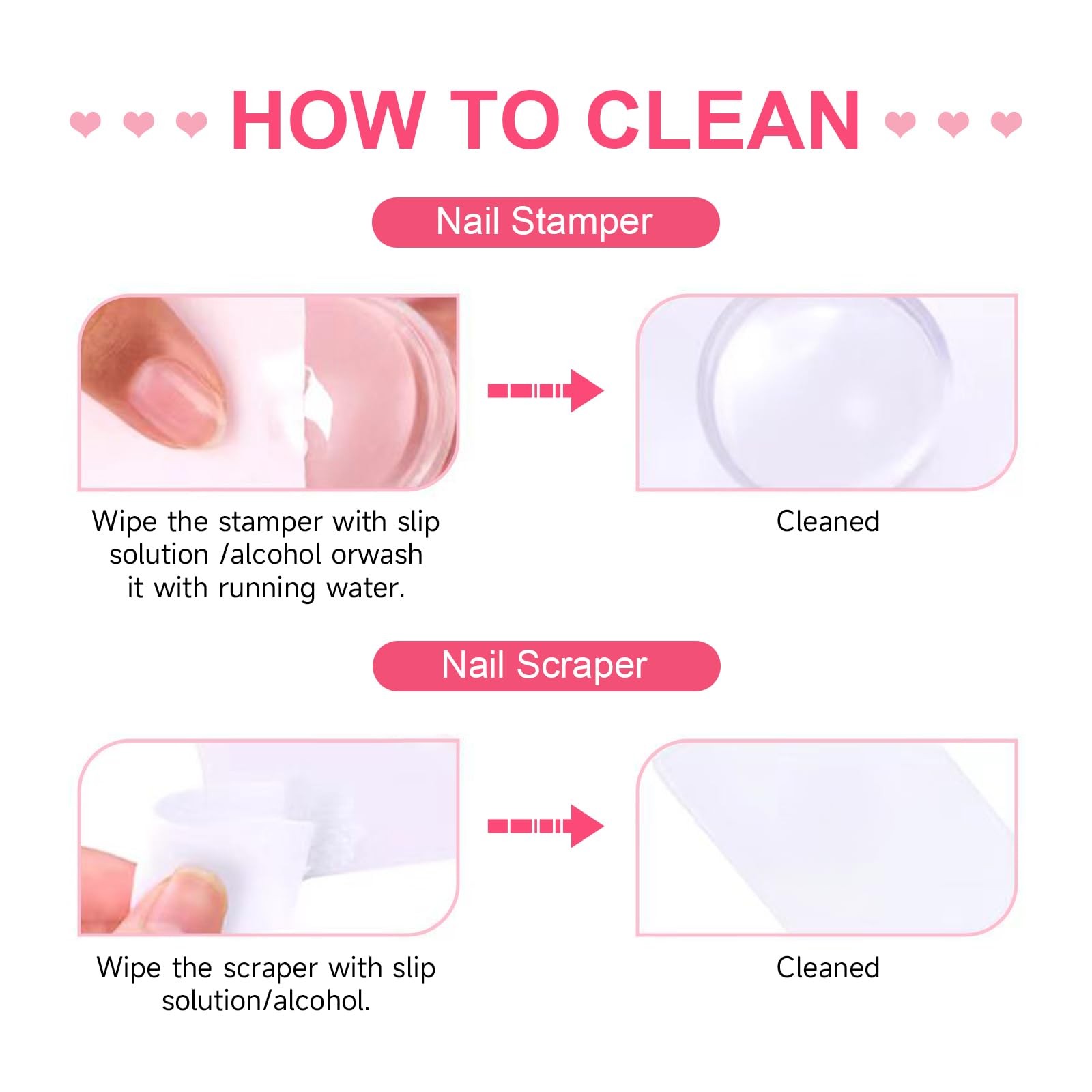 Nail Stamp Gel 8Pcs French Tip Nail Stamp Kit with Black White Color Stamper …