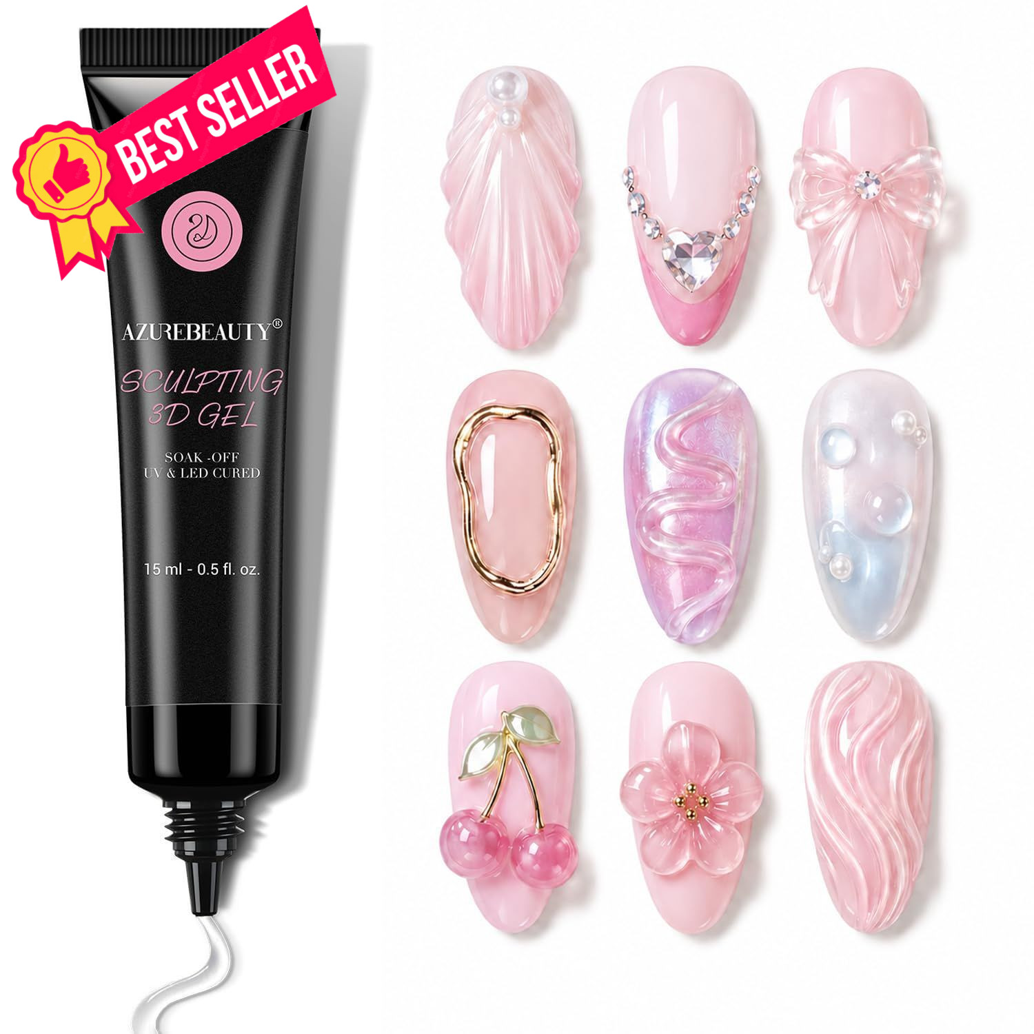 AZUREBEAUTY 3D Gel Nail Art, Sculpting for Molding, Pink