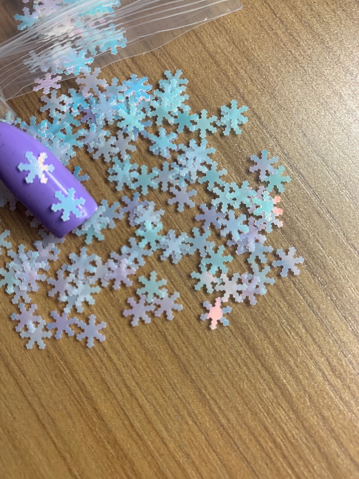 Pearlescent Iridescent Snowflake Glitter 6mm | 1 TSP | Gel Nail Art & Acrylic